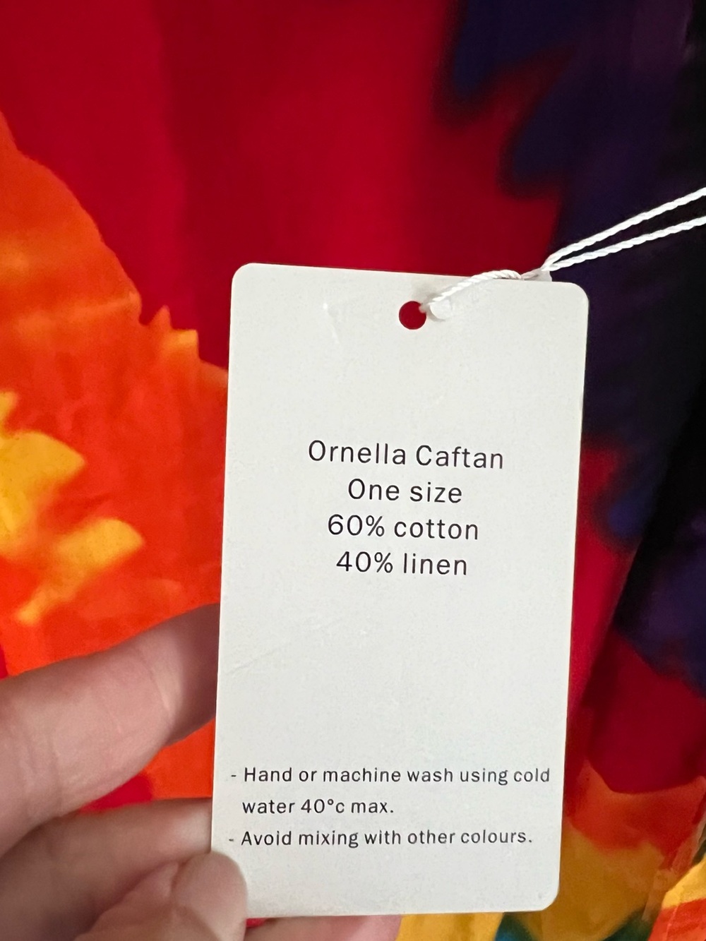 NWT Ornella Caftan One Size Caftan - Vibrant Multicolor Tie Dye - Picture 4 of 4